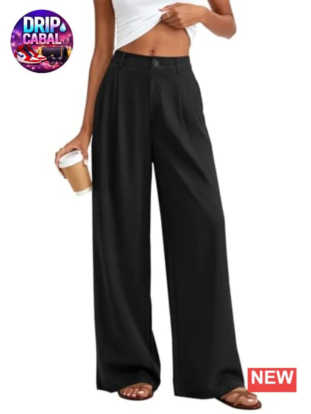 Wide Leg Palazzo Pants Women High Waisted Dressy Work Trousers Pleated Pockets